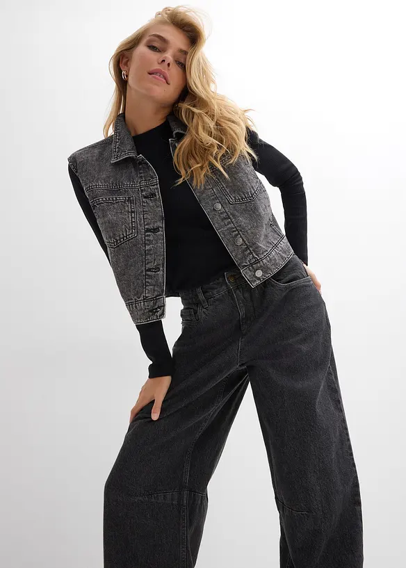 Barrel jeans mid waist, bonprix
