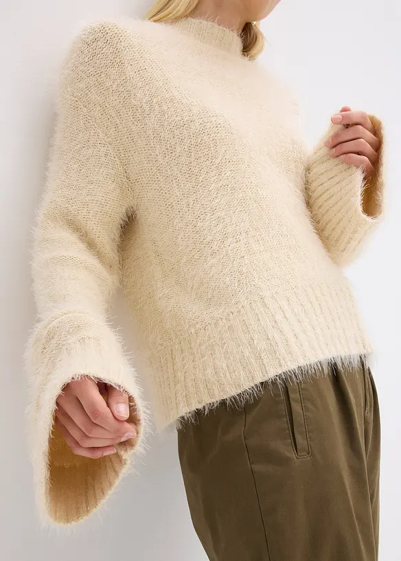 Boxy trui van donzig verengaren, bonprix