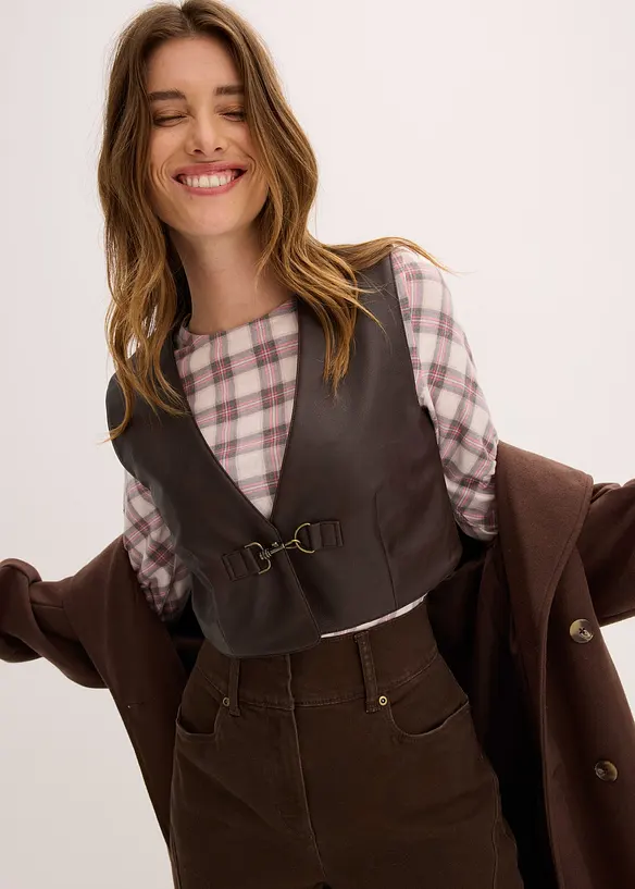 Imitatieleren gilet, bonprix