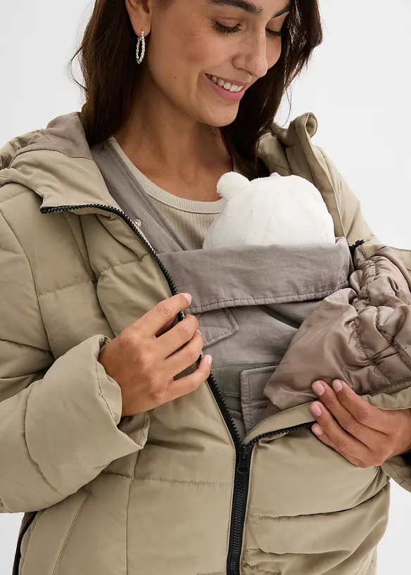Lange, gewatteerde zwangerschapsjas / draagjas met gerecycled polyester, bonprix
