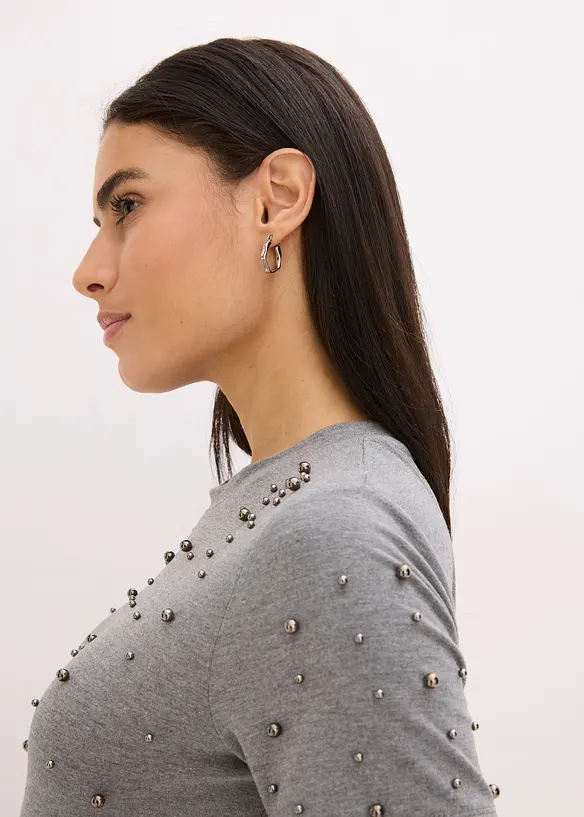 Shirt met parels, bonprix