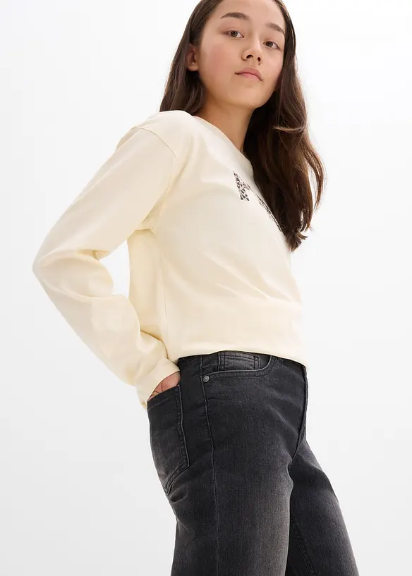 Bootcut meisjes jeans, mid waist, bonprix