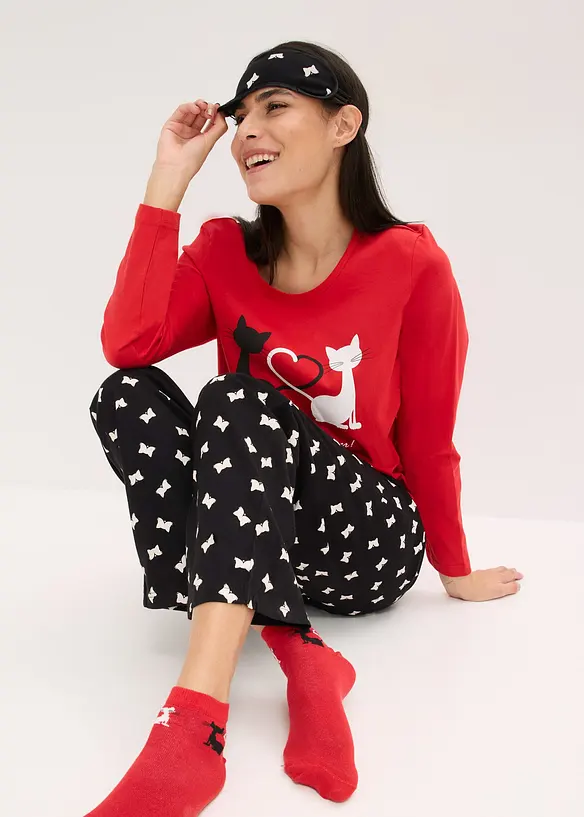 Pyjama met slaapmasker, bonprix