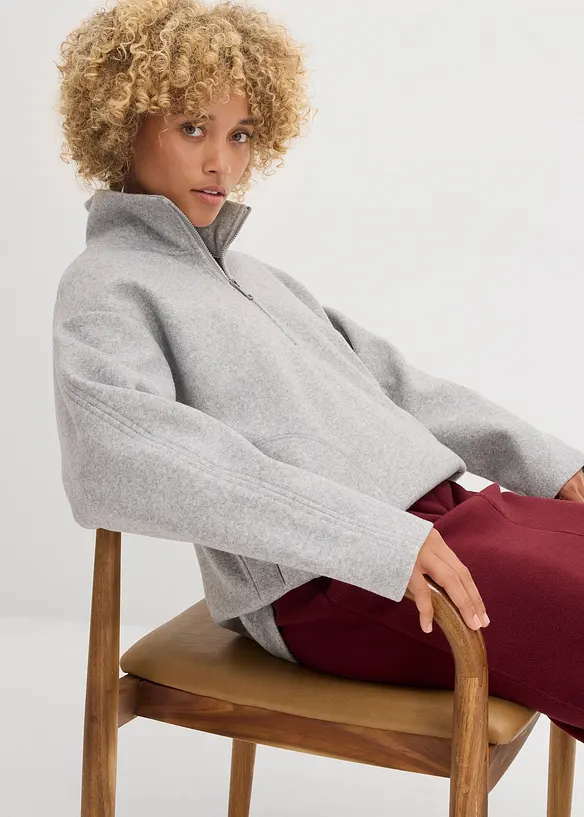 Oversized fleece trui, bonprix