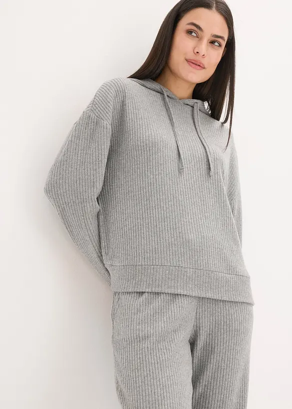 Loungewear huispak van soepele ribstof, oversized, bonprix