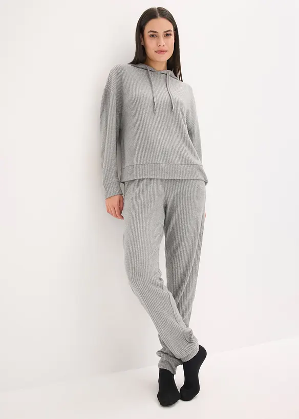 Loungewear huispak van soepele ribstof, oversized, bonprix