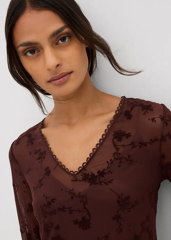 Longsleeve met flockprint, bonprix