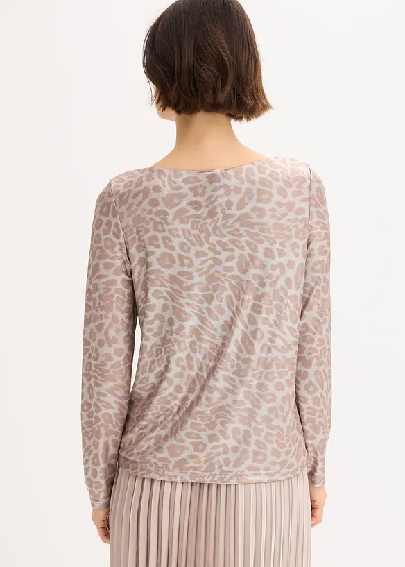 Shirt met glanzende luipaardprint, bonprix