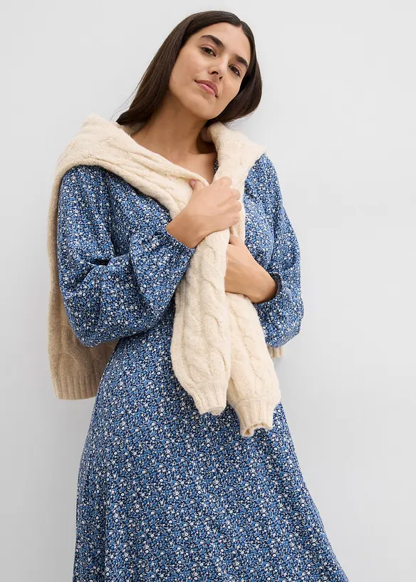 Midi jurk van soepele viscose, bonprix