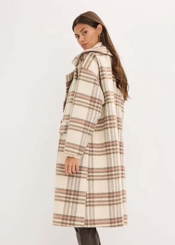 Lange oversized jas in een zachte wolmix, bonprix