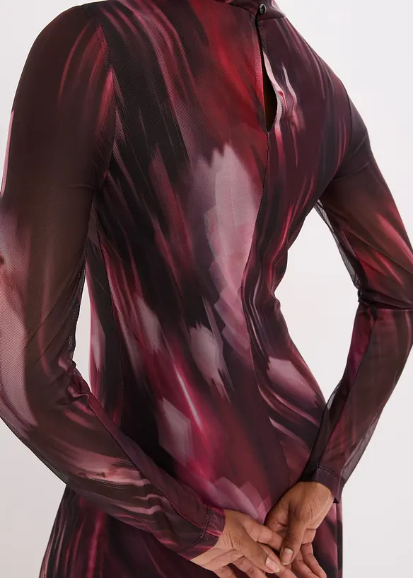 Midi jurk van zachte mesh, bonprix