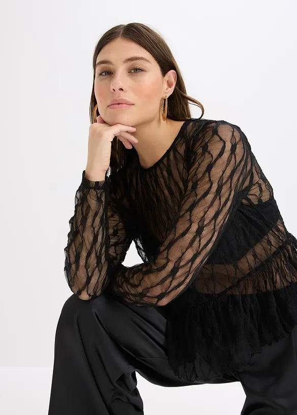 Longsleeve van kant, bonprix
