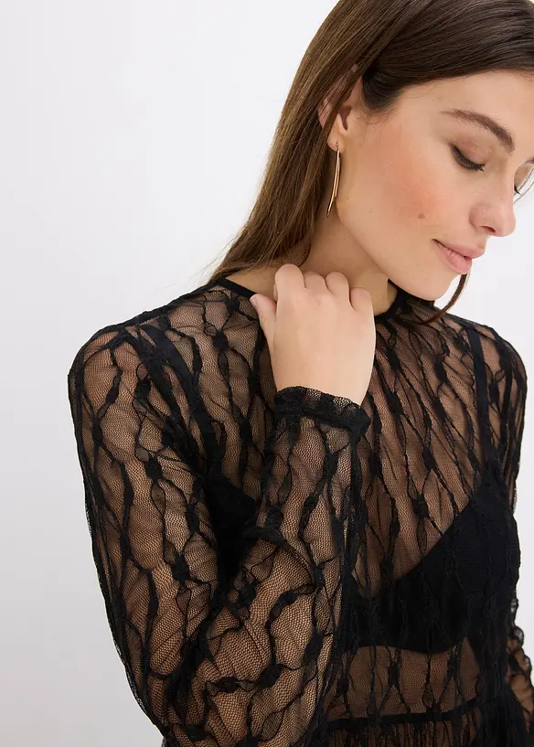 Longsleeve van kant, bonprix
