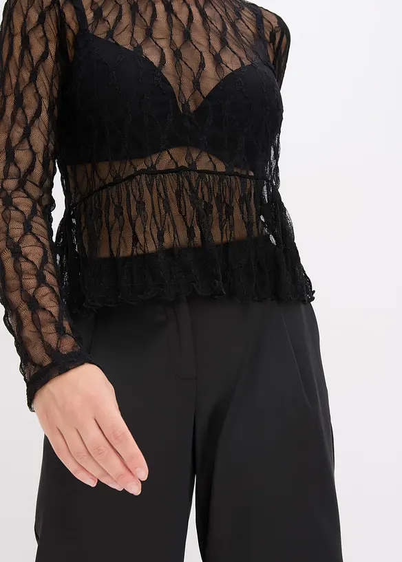 Longsleeve van kant, bonprix