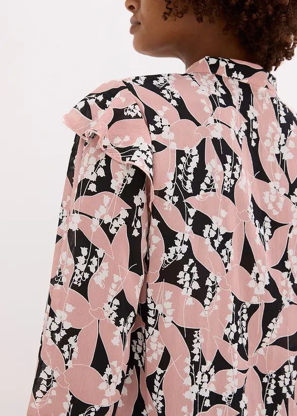 Chiffon blouse met volants, bonprix