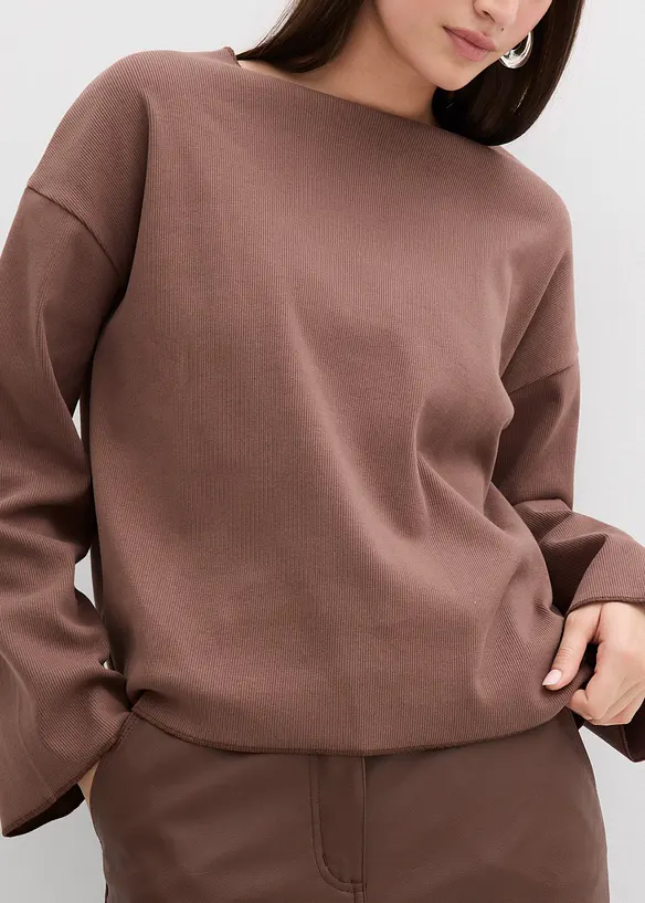 Geribde longsleeve, bonprix
