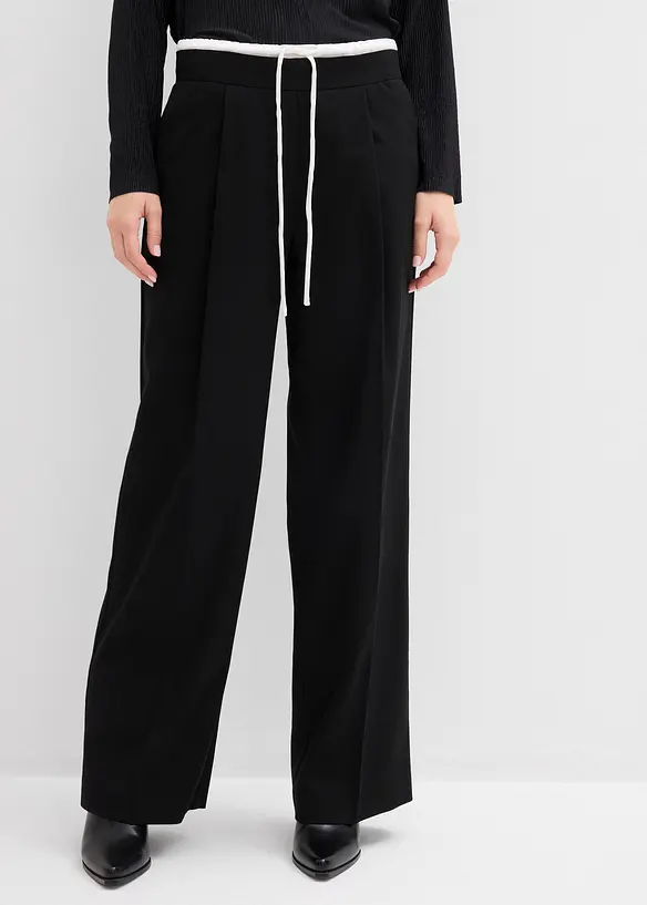 Wijde broek in een viscosemix, bonprix