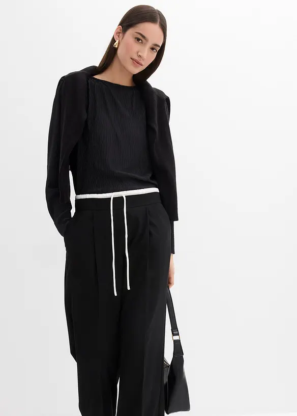 Wijde broek in een viscosemix, bonprix