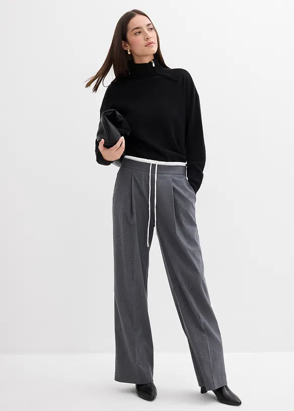 Wijde broek in een viscosemix, bonprix