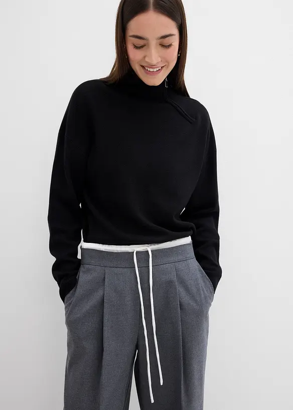 Wijde broek in een viscosemix, bonprix