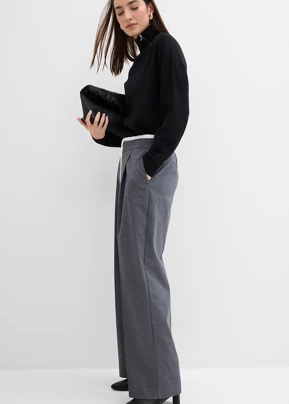 Wijde broek in een viscosemix, bonprix