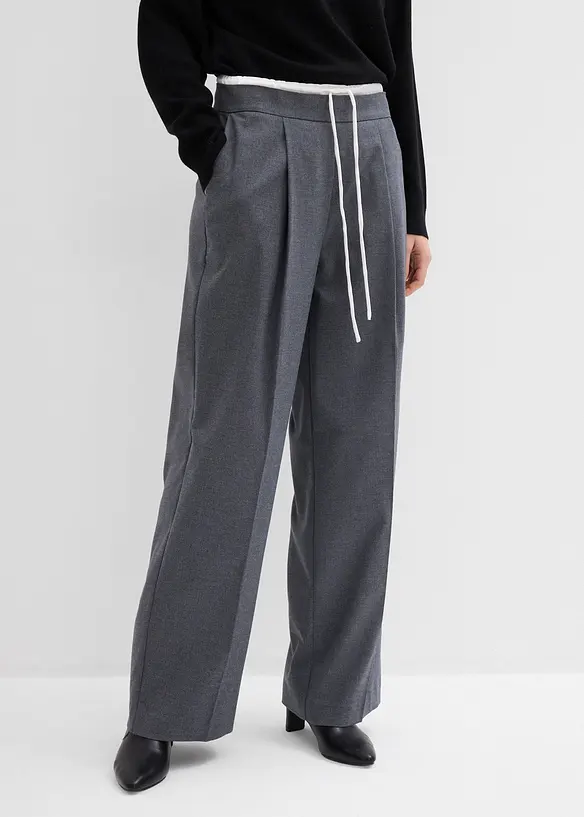 Wijde broek in een viscosemix, bonprix