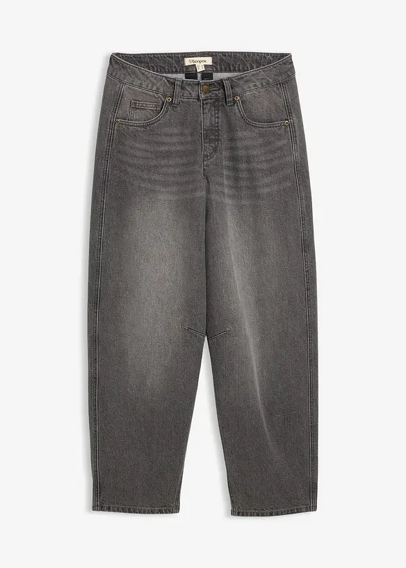 Barrel jeans mid waist, bonprix