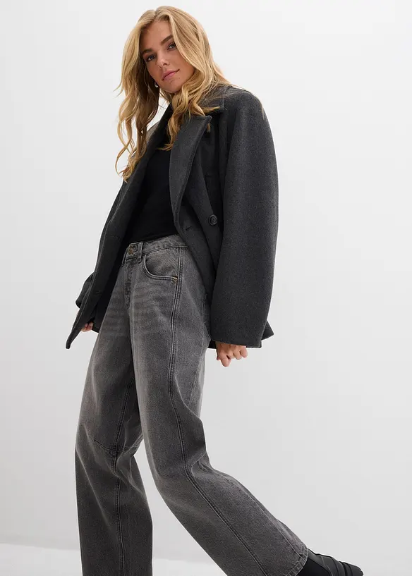 Barrel jeans mid waist, bonprix
