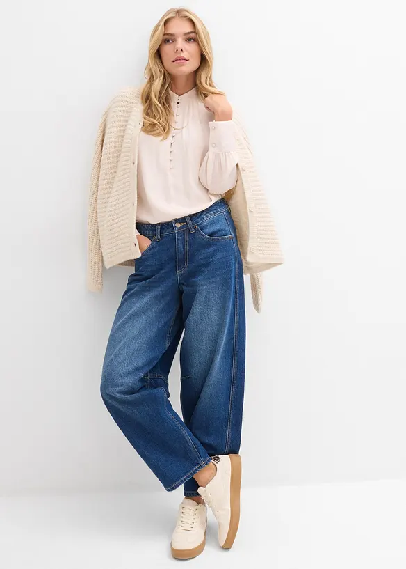 Barrel jeans mid waist, bonprix