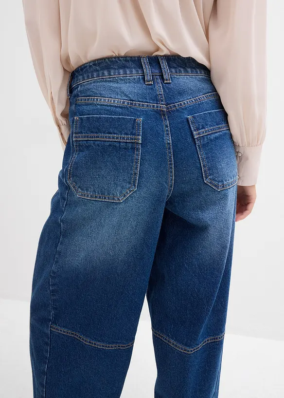 Barrel jeans mid waist, bonprix