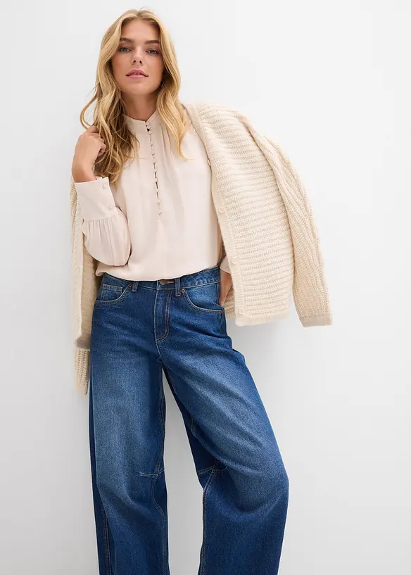 Barrel jeans mid waist, bonprix