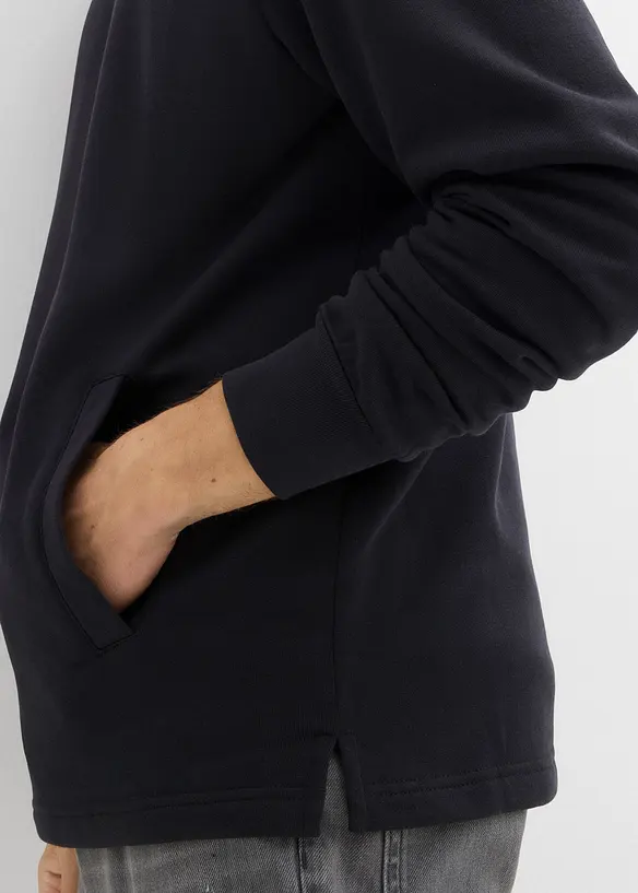 Sweater van biologisch katoen met rechte onderrand en praktische zakken, bonprix