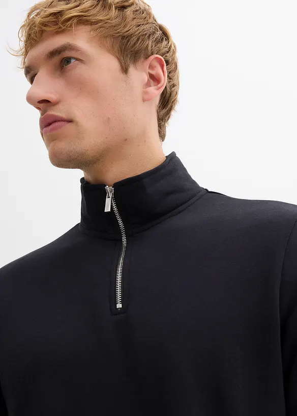 Sweater van biologisch katoen met rechte onderrand en praktische zakken, bonprix