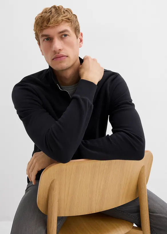 Sweater van biologisch katoen met rechte onderrand en praktische zakken, bonprix