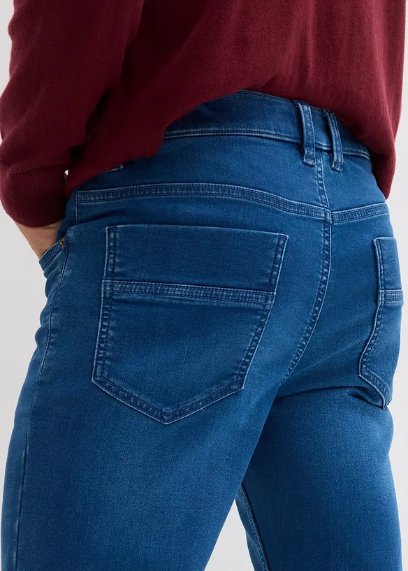 Classic fit sweat jeans met een comfortband, straight, bonprix