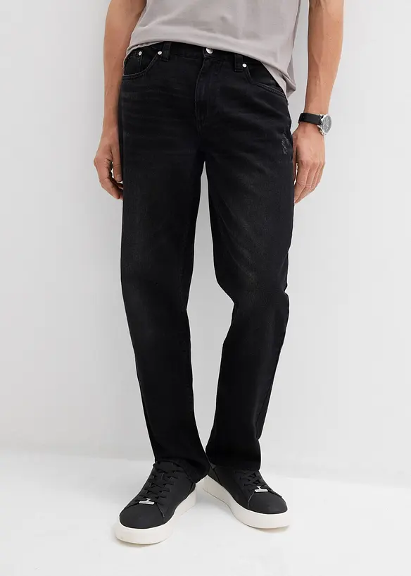 Regular fit jeans van puur katoen met een comfortband, straight, bonprix