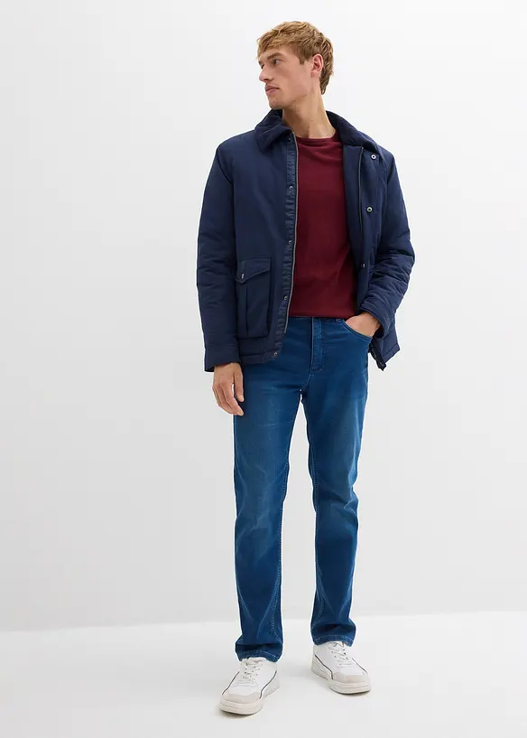 Classic fit sweat jeans met een comfortband, straight, bonprix