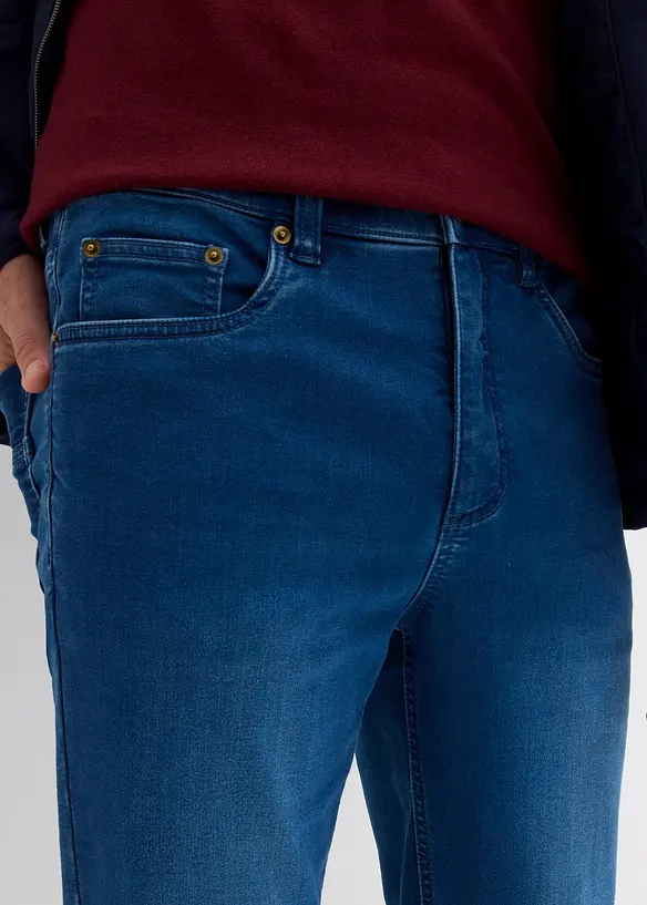 Classic fit sweat jeans met een comfortband, straight, bonprix