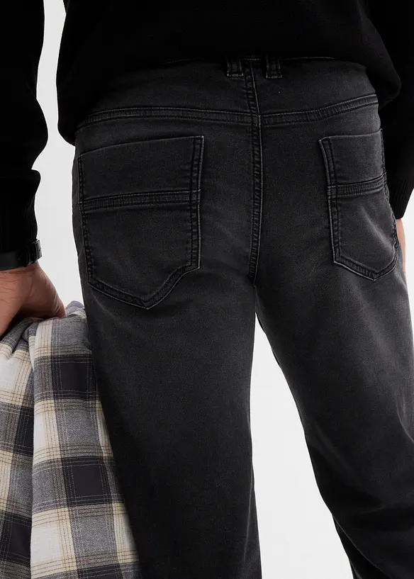 Classic fit sweat jeans met een comfortband, straight, bonprix