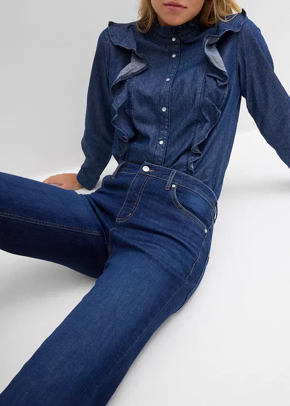 Flared jeans mid waist, bonprix
