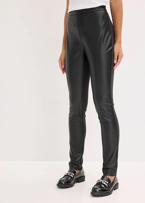 Imitatieleren broek in Punto di Roma mix, bonprix