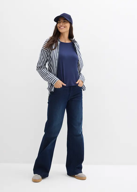 Oversized shirt in een soepele viscose-elastanmix, bonprix