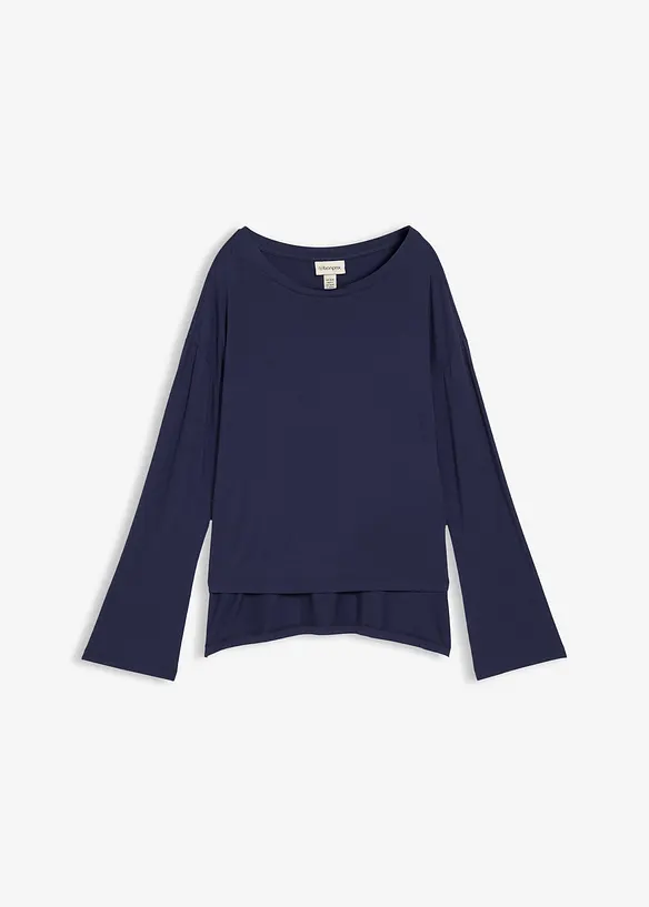 Oversized shirt in een soepele viscose-elastanmix, bonprix