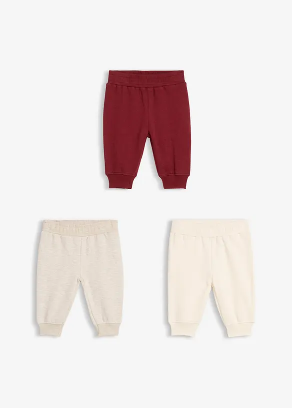 Baby sweatpants van biologisch katoen (set van 3), bonprix