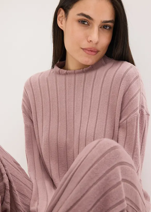 Oversized huispak van zacht ribmateriaal, bonprix