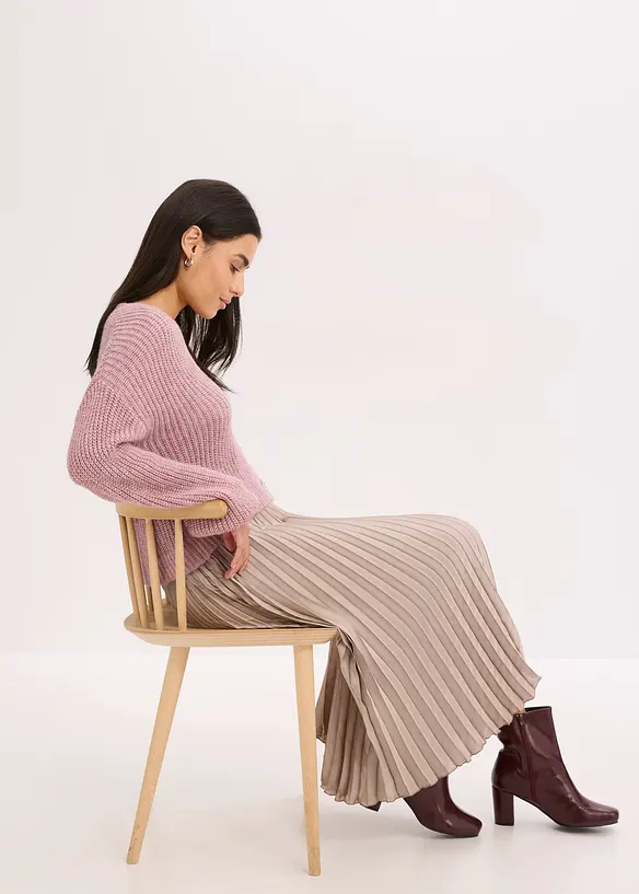 Oversized vest met glanzend garen en wol, bonprix