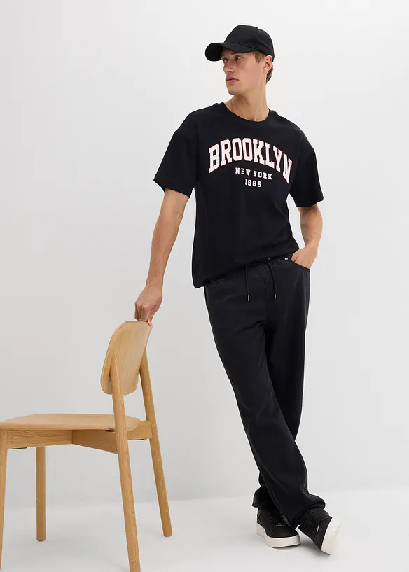 Relaxed Fit instapbroek van katoen-twill, tapered, bonprix