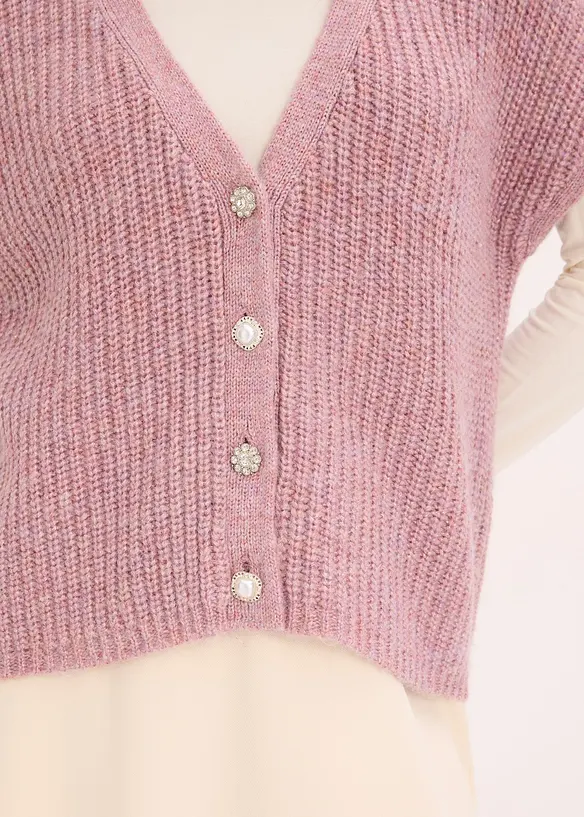 Mouwloos vest met decoratieve knopen, bonprix