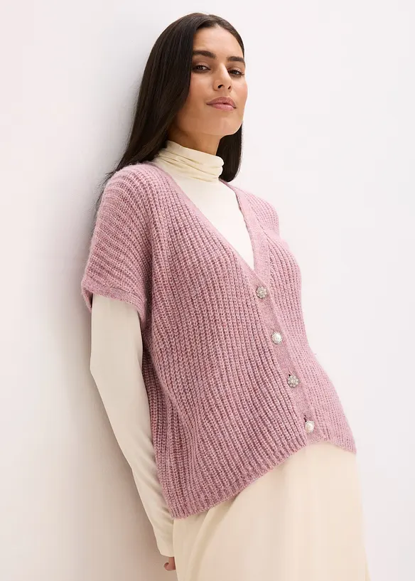 Mouwloos vest met decoratieve knopen, bonprix