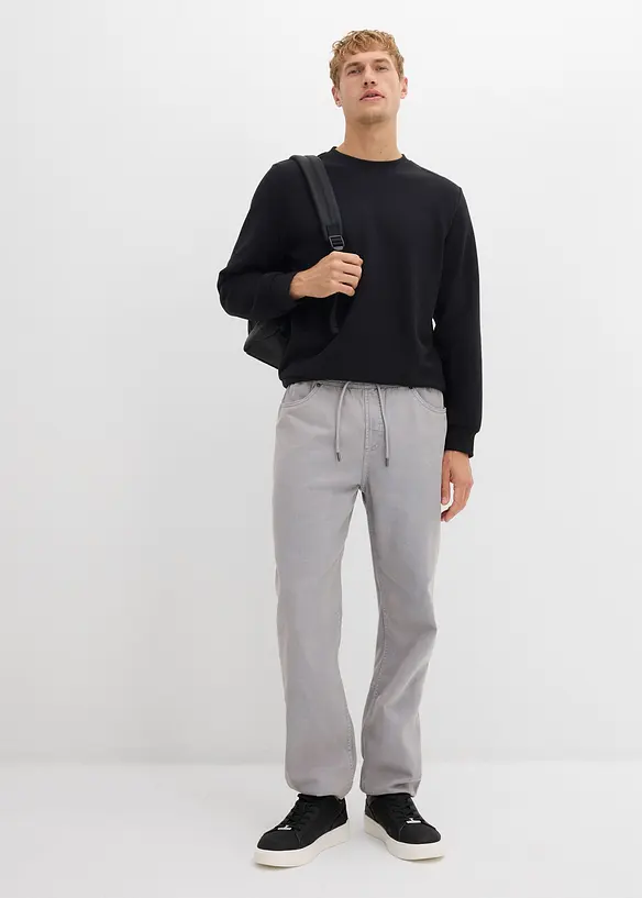 Relaxed Fit instapbroek van katoen-twill, tapered, bonprix